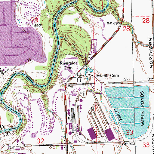 Topographic Map of Saint Joseph Cemetery, MN