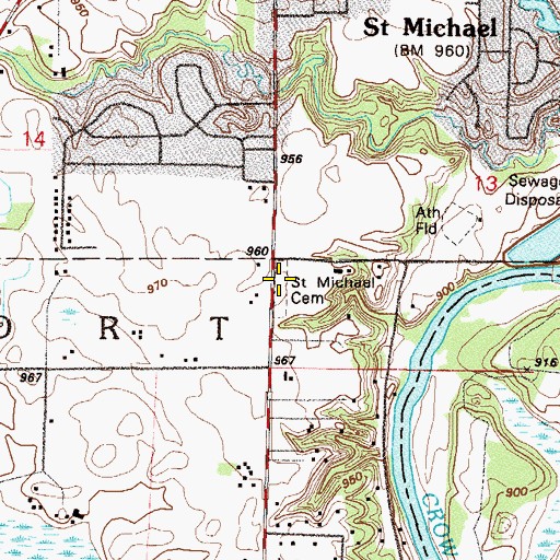 Topographic Map of Saint Michael Cemetery, MN