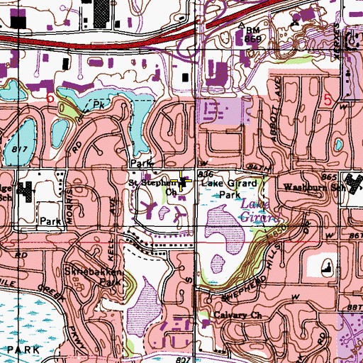 Topographic Map of Saint Stephen Church, MN
