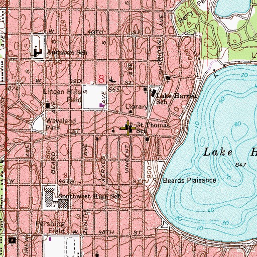 Topographic Map of Carondelet Catholic School Lower Campus, MN