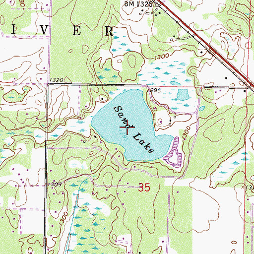 Topographic Map of Sand Lake, MN