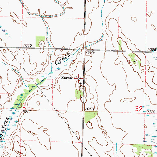 Topographic Map of Saron Church, MN