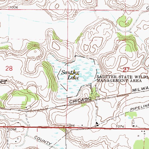Topographic Map of Sautter Lake, MN