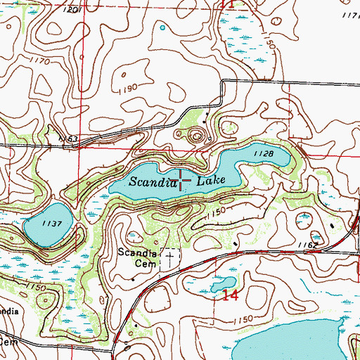 Topographic Map of Scandia Lake, MN