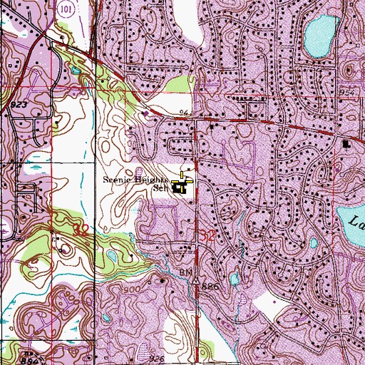 Topographic Map of Scenic Heights Elementary School, MN