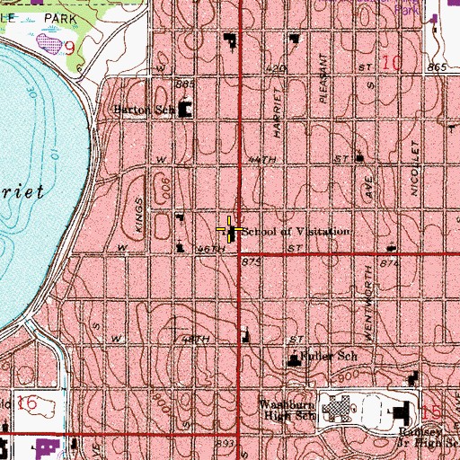 Topographic Map of Stonebridge Community School, MN