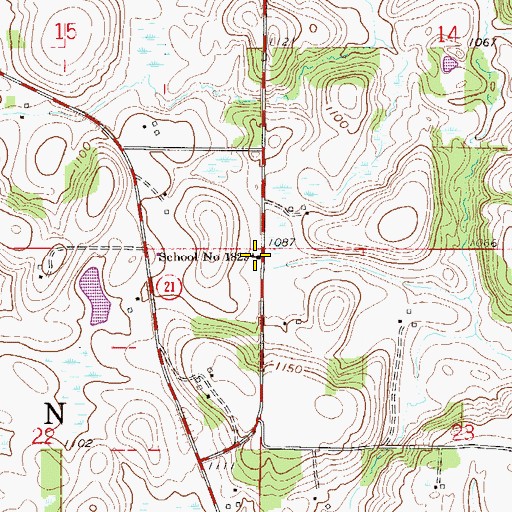 Topographic Map of School Number 1829, MN