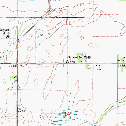 Topographic Map of School Number 2095, MN