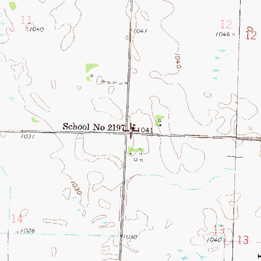 Topographic Map of School Number 2197, MN