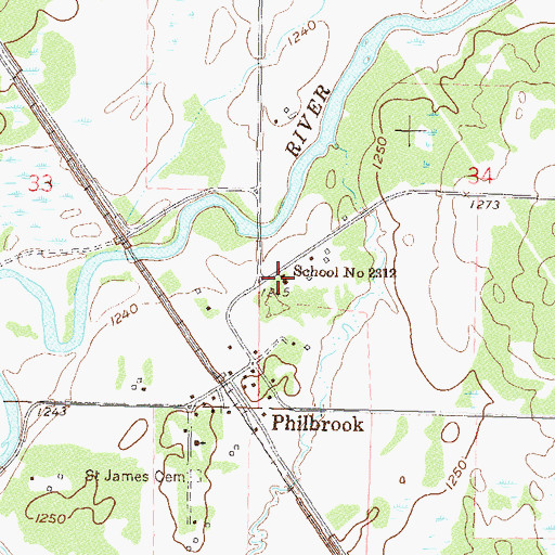Topographic Map of School Number 2312, MN
