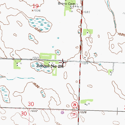 Topographic Map of School Number 291, MN