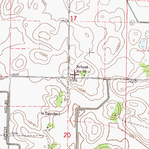 Topographic Map of School Number 53, MN