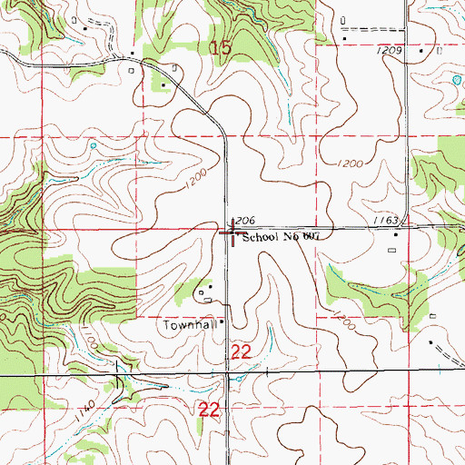 Topographic Map of School Number 607, MN
