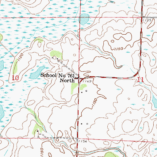 Topographic Map of School Number 761 N, MN