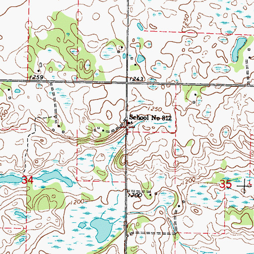 Topographic Map of School Number 812, MN