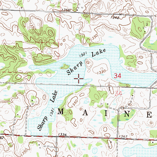 Topographic Map of Sharp Lake, MN