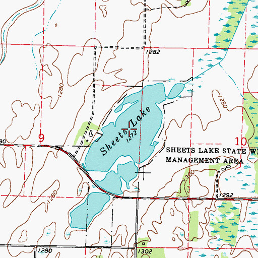 Topographic Map of Sheet Lake, MN