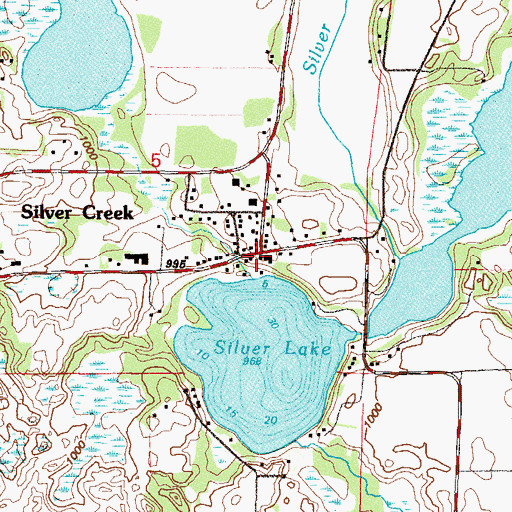 Topographic Map of Silver Creek, MN