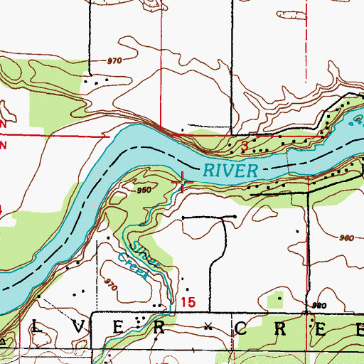 Topographic Map of Silver Creek, MN