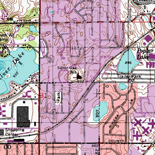 Topographic Map of Silver Oak School, MN