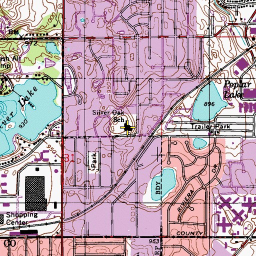 Topographic Map of Silver Oak School, MN