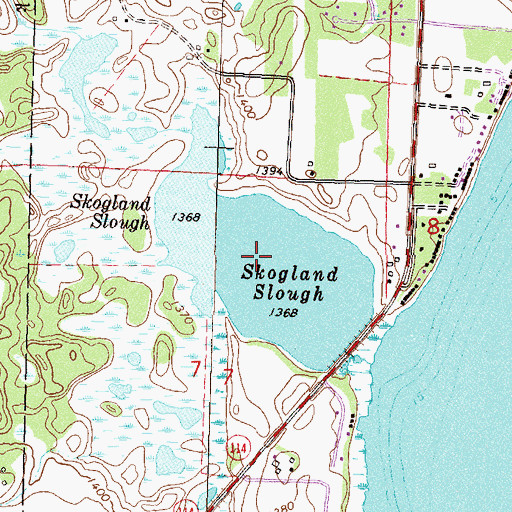 Topographic Map of Skogland Slough, MN