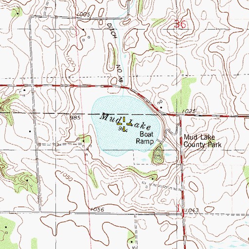 Topographic Map of Mud Lake, MN