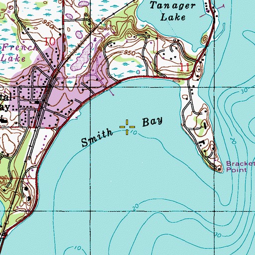 Topographic Map of Smith Bay, MN