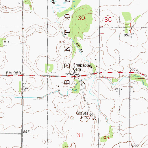 Topographic Map of Snapsburg Cemetery, MN