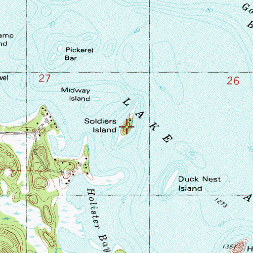 Topographic Map of Soldiers Island, MN