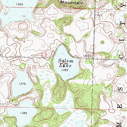 Topographic Map of Solem Lake, MN