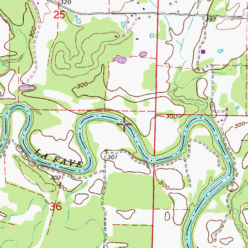 Topographic Map of Lee Shoals, AR