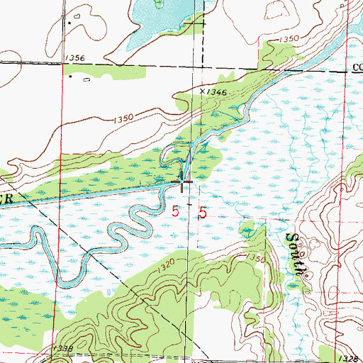 Topographic Map of South Bluff Creek, MN