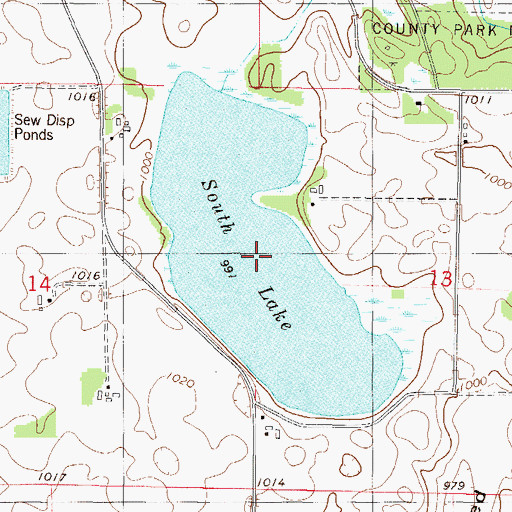 Topographic Map of South Lake, MN