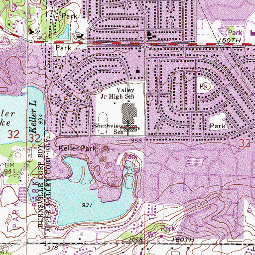 Topographic Map of Southview Elementary School, MN