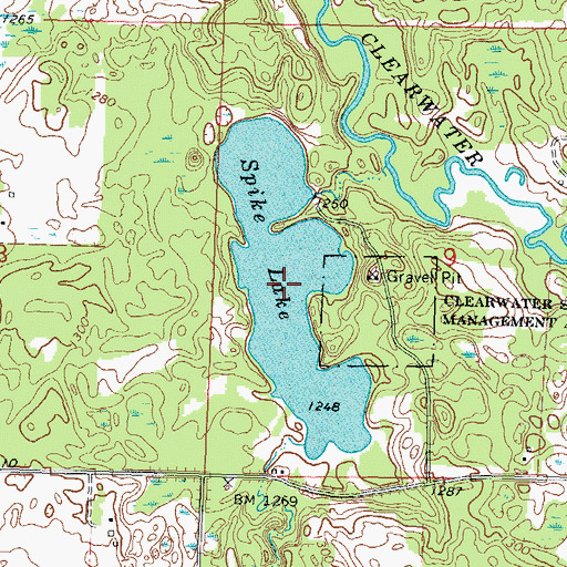 Topographic Map of Spike Lake, MN