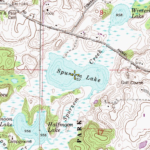 Topographic Map of Spurzem Lake, MN