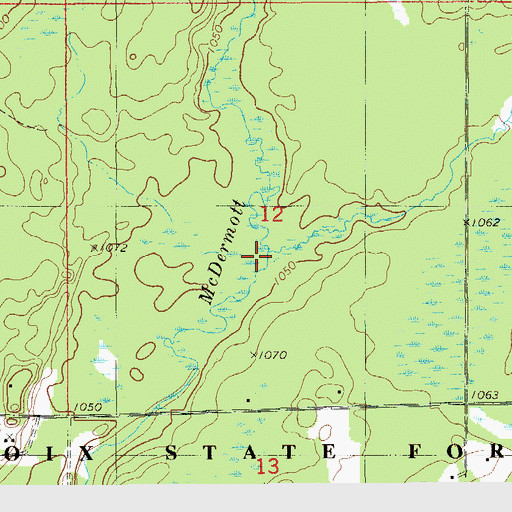 Topographic Map of Squib Creek, MN