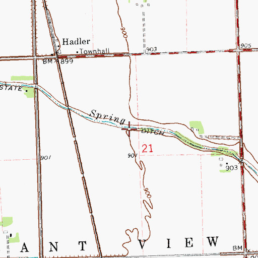 Topographic Map of State Ditch Number Sixtyeight, MN