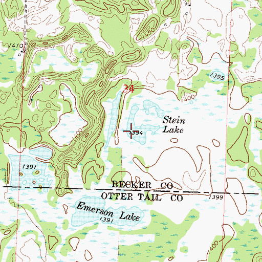 Topographic Map of Stein Lake, MN