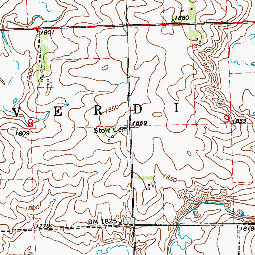 Topographic Map of Stolz Cemetery, MN