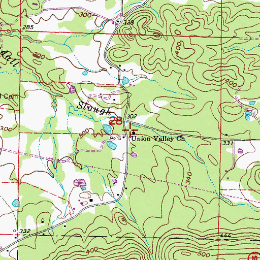 Topographic Map of Union Valley School (historical), AR
