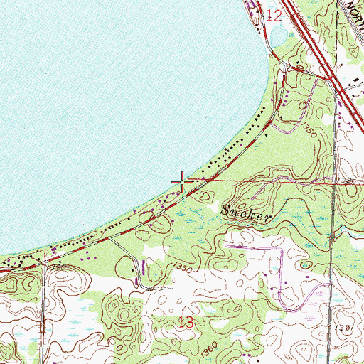 Topographic Map of Sucker Creek Number Two, MN