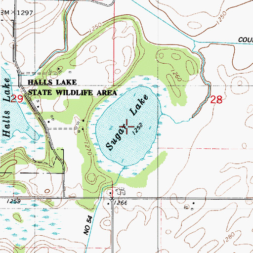 Topographic Map of Sugar Lake, MN