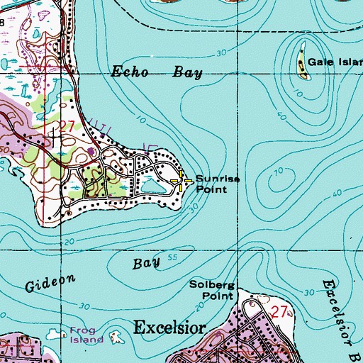Topographic Map of Sunrise Point, MN