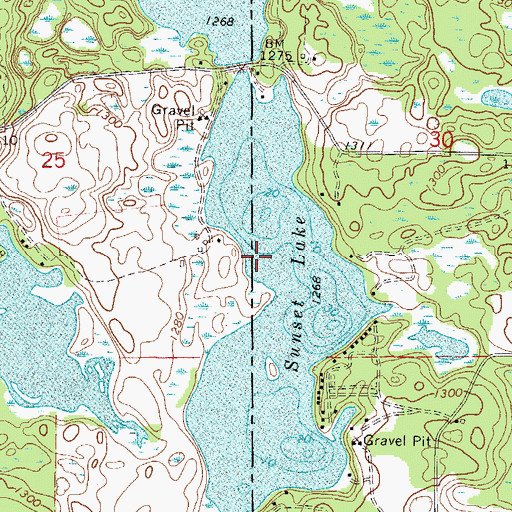 Topographic Map of Sunset Lake, MN