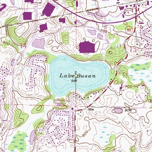 Topographic Map of Lake Susan, MN