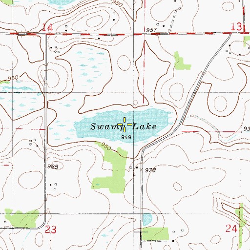 Topographic Map of Swamp Lake, MN