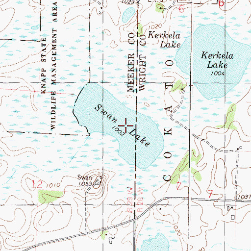 Topographic Map of Swan Lake, MN