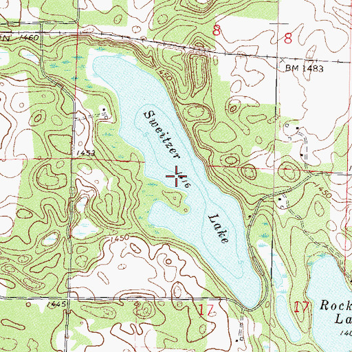Topographic Map of Sweitzer Lake, MN